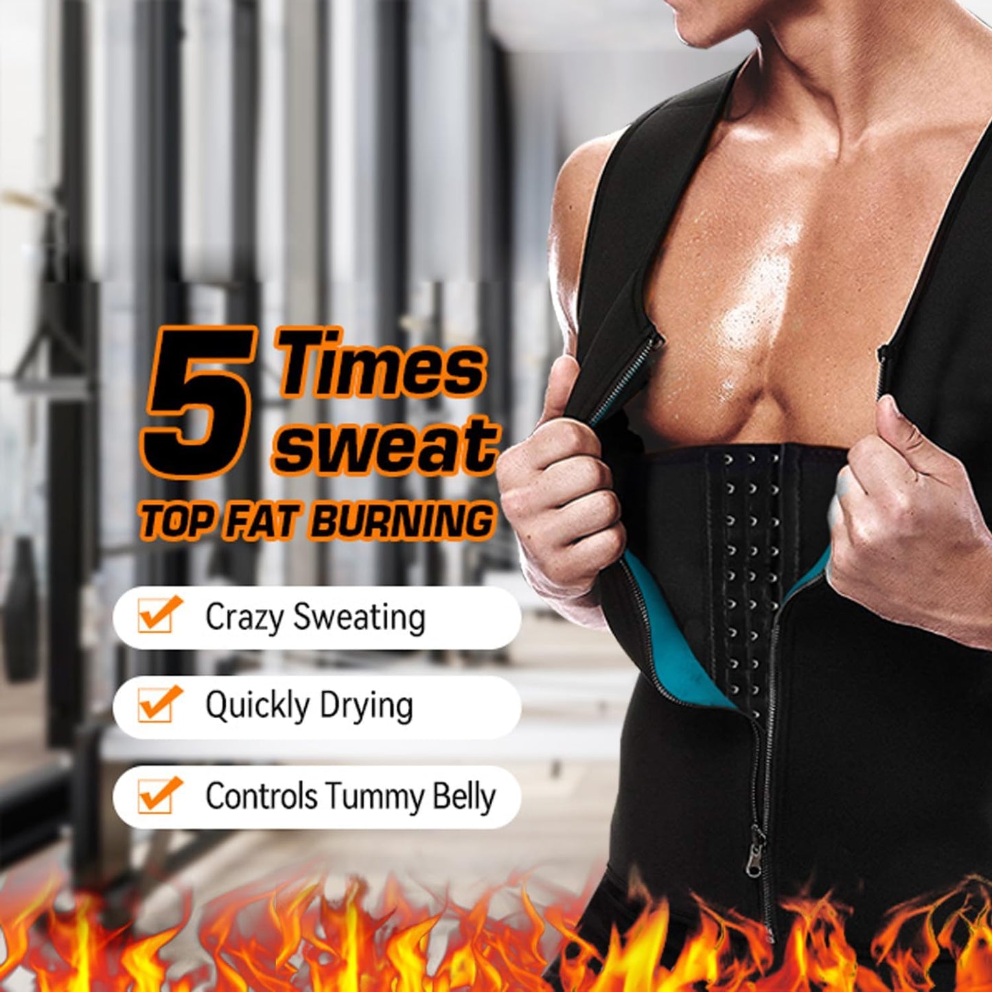 Cami Men Vest With Hook & Zip Closure